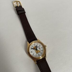 Disney Time Works Vintage Watch Simba Lion King Brown Leather Band Needs Battery